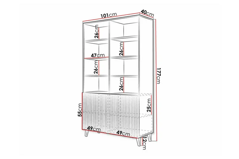 Juniskär Bokhylle 101 cm i Malt Tre - Sort - Oppbevaring - Hylle - Bokhylle