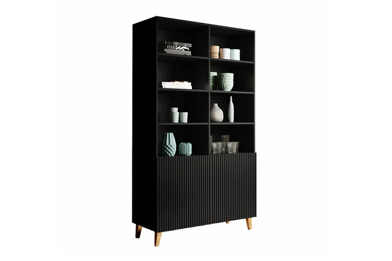 Juniskär Bokhylle 101 cm i Malt Tre, Sort