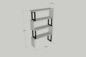 Kalune Bokhylle 128 cm i Valnøtt - Brun - Oppbevaring - Hylle - Bokhylle