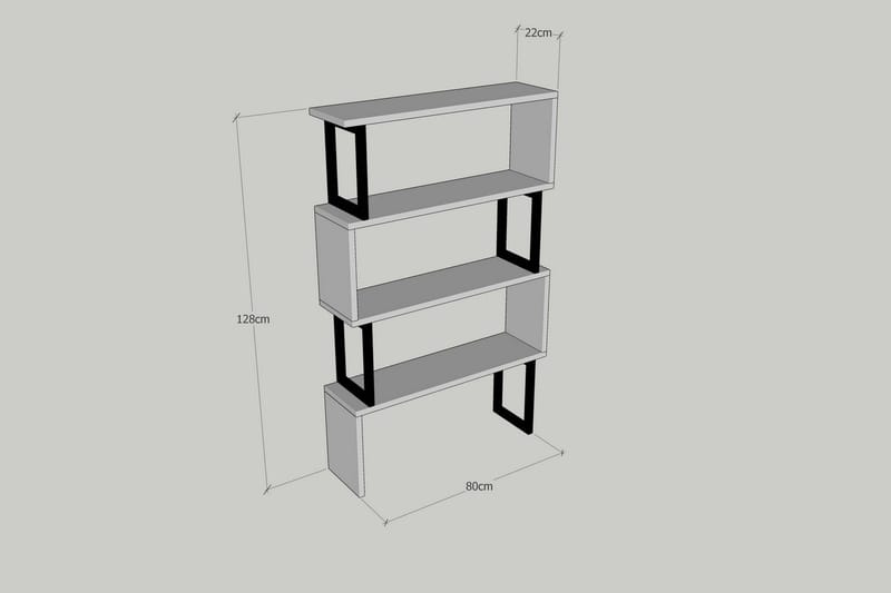 Kalune Bokhylle 128 cm i Valnøtt - Brun - Oppbevaring - Hylle - Bokhylle