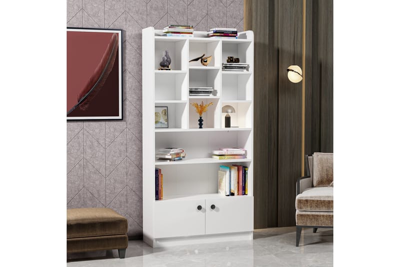 Kashiwa Bokhylle 90x30 cm Hvit - Hanah Home - Oppbevaring - Hylle - Bokhylle