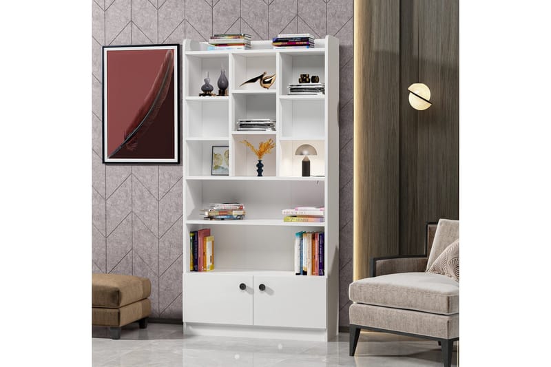 Kashiwa Bokhylle 90x30 cm Hvit - Hanah Home - Oppbevaring - Hylle - Bokhylle