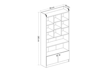 Kashiwa Bokhylle 90x30 cm Hvit - Hanah Home - Oppbevaring - Hylle - Bokhylle