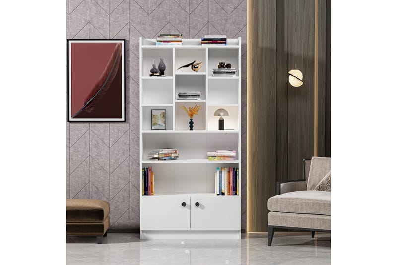 Kashiwa Bokhylle 90x30 cm Hvit - Hanah Home - Oppbevaring - Hylle - Bokhylle