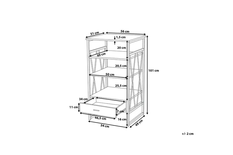 Keene Hylle 56 cm - Tre / Natur - Oppbevaring - Hylle - Bokhylle