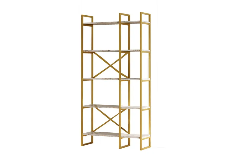 Kerakeha Bokhylle 87,5x30 cm Gull, Hanah Home