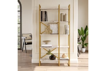 Kerakeha Bokhylle 87,5x30 cm Gull - Hanah Home - Oppbevaring - Hylle - Bokhylle