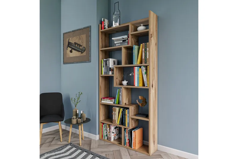 Keralia Bokhylle 90x22 cm 5 Hyller, Natur