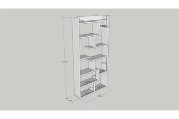 Keralia Bokhylle 90x22 cm 5 Hyller - Natur - Oppbevaring - Hylle - Bokhylle