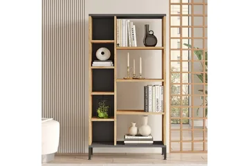 Keshav Bokhylle 72x25,5 cm Antrasitt/Brun - Hanah Home - Oppbevaring - Hylle - Bokhylle