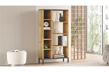 Keshav Bokhylle 72x25,5 cm Antrasitt/Brun - Hanah Home - Oppbevaring - Hylle - Bokhylle