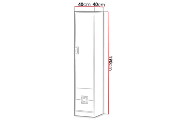 Klacksberg Hylle 40x40x190 cm - Beige / Hvit - Oppbevaring - Hylle - Bokhylle