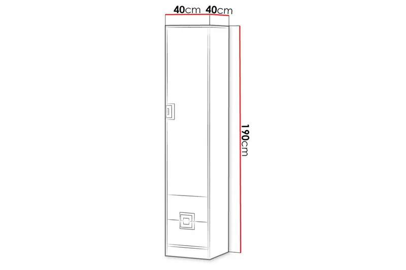 Klacksberg Hylle 40x40x190 cm - Beige / Hvit - Oppbevaring - Hylle - Bokhylle