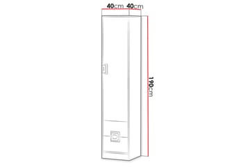 Klacksberg Hylle 40x40x190 cm - Beige / Hvit - Oppbevaring - Hylle - Bokhylle