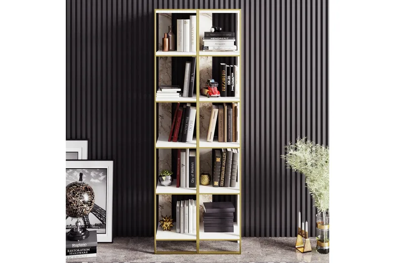 Lachasity Bokhylle 64 cm - Gull|Hvit - Oppbevaring - Hylle - Bokhylle