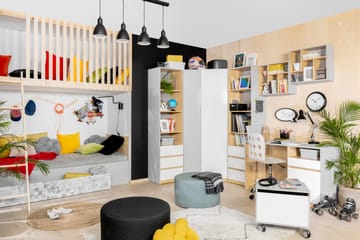 Leokkol Skap 50 cm - Hvit|Tre/natur|Grå - Oppbevaring - Hylle - Bokhylle