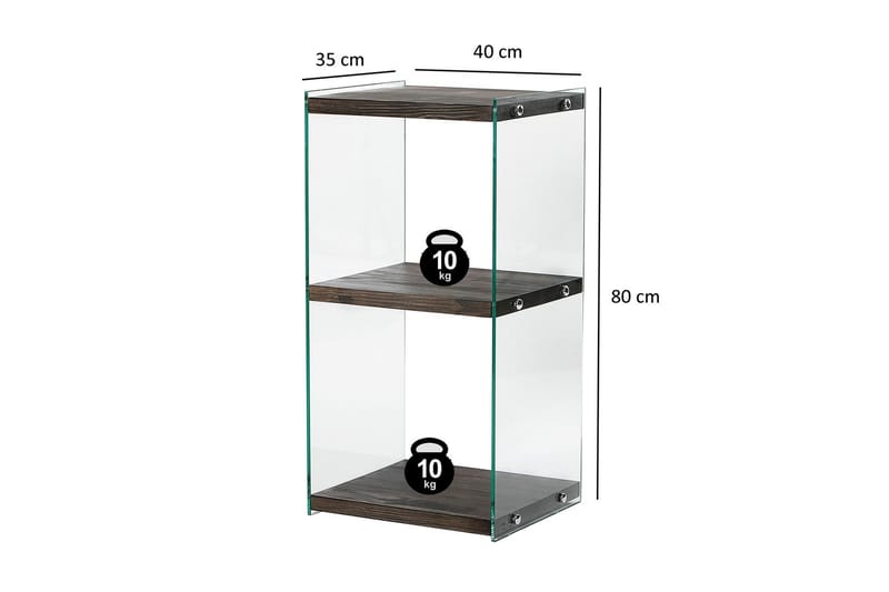 Lepinas Bokhylle 40 cm i Mørkt Tre - Mørkebrun - Oppbevaring - Hylle - Bokhylle