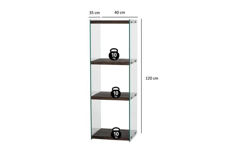 Lepinas Bokhylle 40 cm i Mørkt Tre - Mørkebrun - Oppbevaring - Hylle - Bokhylle