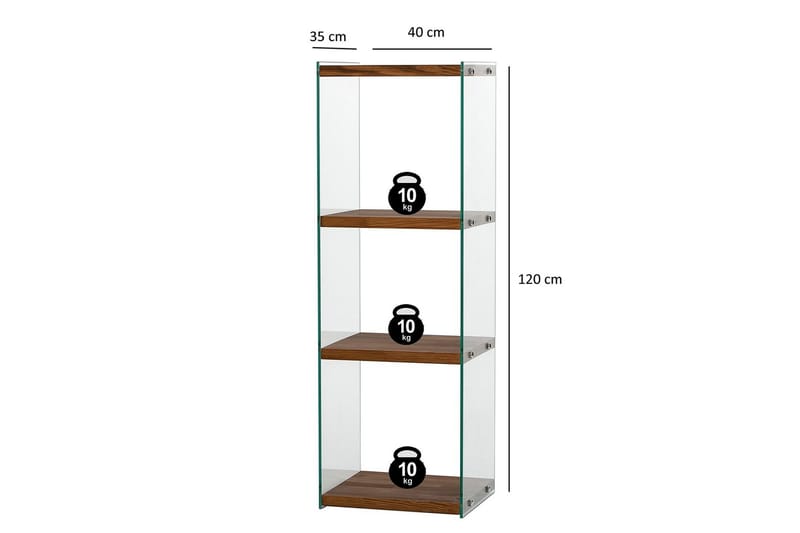 Lepinas Bokhylle 40 cm i Valnøttutseende - Natur - Oppbevaring - Hylle - Bokhylle