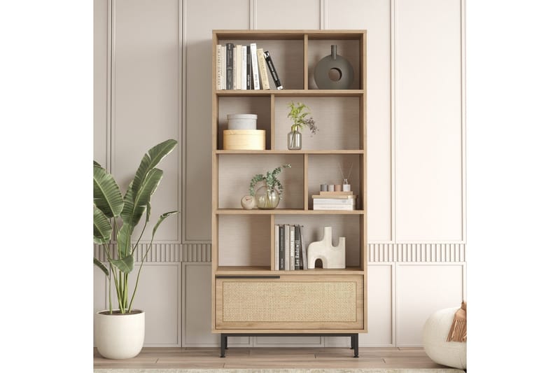 Liyakat Bokhylle 83,9 cm - Eik - Oppbevaring - Hylle - Bokhylle