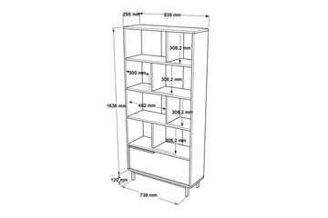 Liyakat Bokhylle 83,9 cm - Eik - Oppbevaring - Hylle - Bokhylle