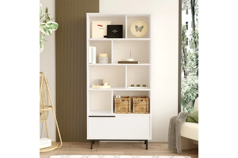 Liyakat Bokhylle 83,9 cm - Hvit - Oppbevaring - Hylle - Bokhylle