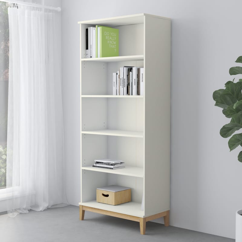 Bokhylle Loft24 Pelle Hvit/Wotan-eik - Hvit/Wotan-eik - Oppbevaring - Hylle - Bokhylle
