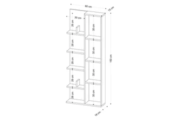 Makhan Bokhylle 60x18 cm Brun - Hanah Home - Oppbevaring - Hylle - Bokhylle