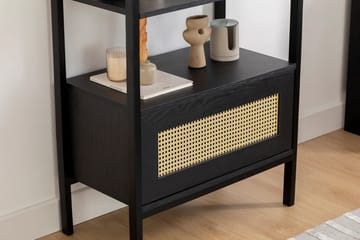 Makwana Bokhylle 76 cm i Mørkt Tre - Svart - Oppbevaring - Hylle - Bokhylle