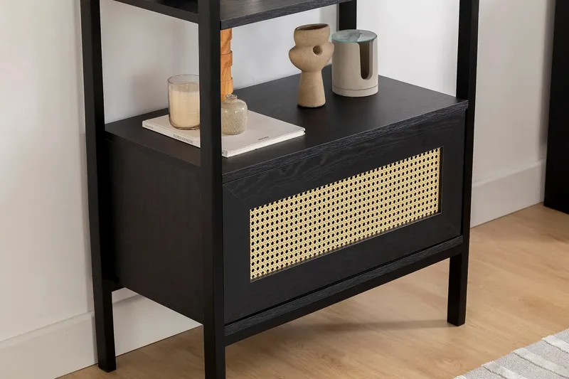 Makwana Bokhylle 76 cm - Svart - Oppbevaring - Hylle - Bokhylle