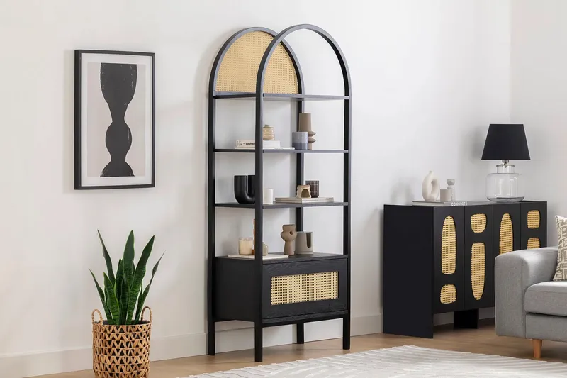 Makwana Bokhylle 76 cm, Svart