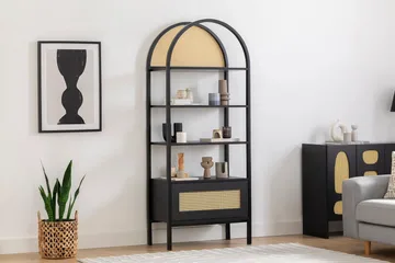 Makwana Bokhylle 76 cm - Svart - Oppbevaring - Hylle - Bokhylle