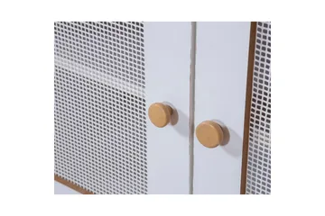 Bokhylle Mjudi Hvit / Eik - Hvit - Oppbevaring - Hylle - Bokhylle