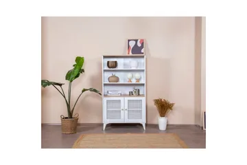 Bokhylle Mjudi Hvit / Eik - Hvit - Oppbevaring - Hylle - Bokhylle