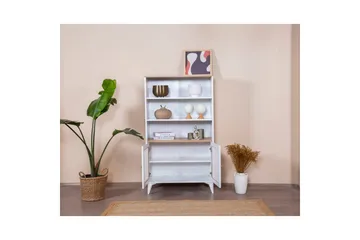 Bokhylle Mjudi Hvit / Eik - Hvit - Oppbevaring - Hylle - Bokhylle