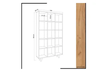 Mod Bokhylle 100 cm i Eik - Brun - Oppbevaring - Hylle - Bokhylle