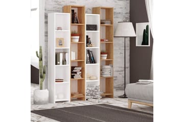 Mod Bokhylle 134 cm i Eik - Hvit|Brun - Oppbevaring - Hylle - Bokhylle