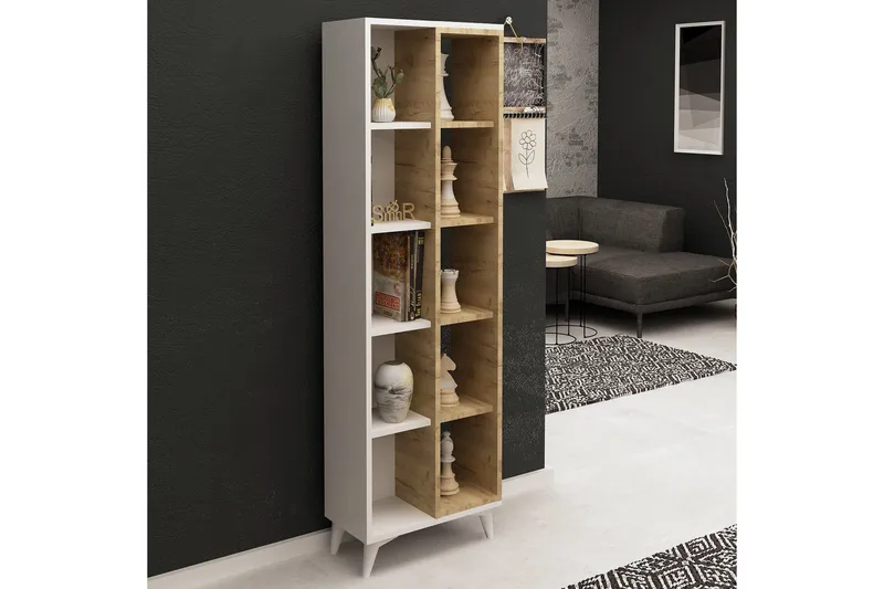 Mod Bokhylle 50 cm i Eik - Hvit - Oppbevaring - Hylle - Bokhylle