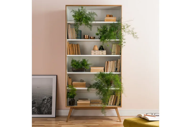 Nature Bokhylle 101 cm i Eik - Hvit|Beige - Oppbevaring - Hylle - Bokhylle