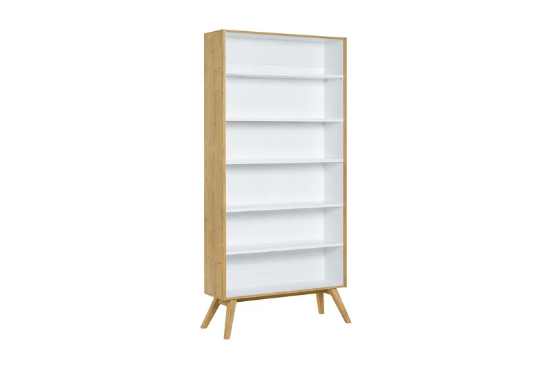 Nature Bokhylle 101 cm i Eik, Hvit|Beige