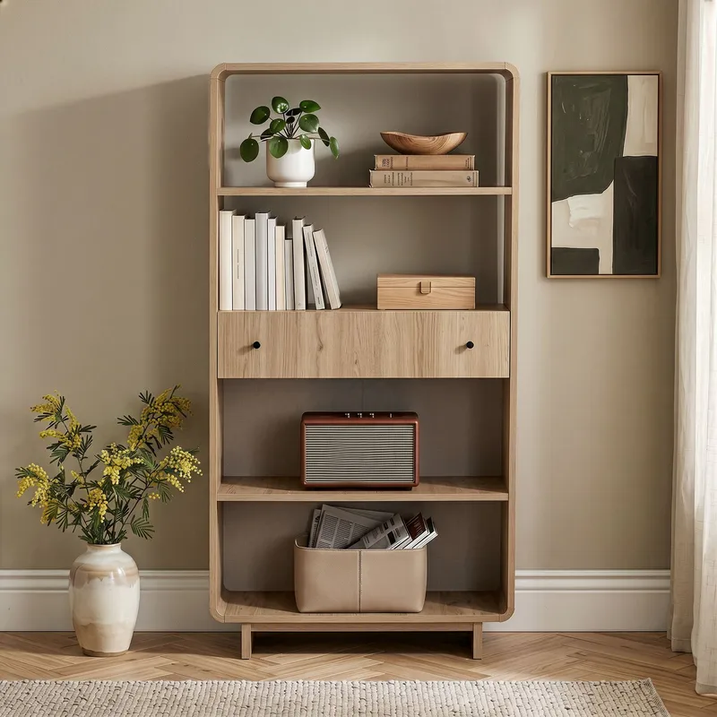 Bokhylle Nordure Senza (78 x 153 x 34 cm) Eik - Eik - Oppbevaring - Hylle - Bokhylle