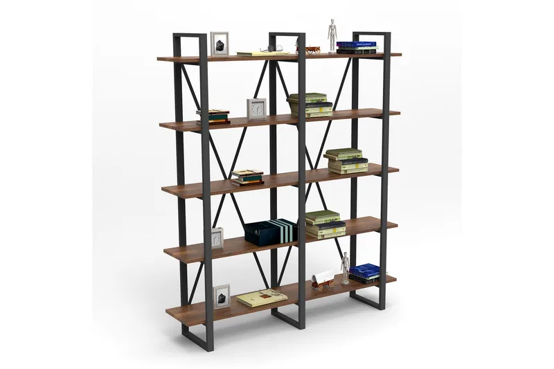 Numandro Bokhylle 34x155 cm - Teak - Oppbevaring - Hylle - Bokhylle