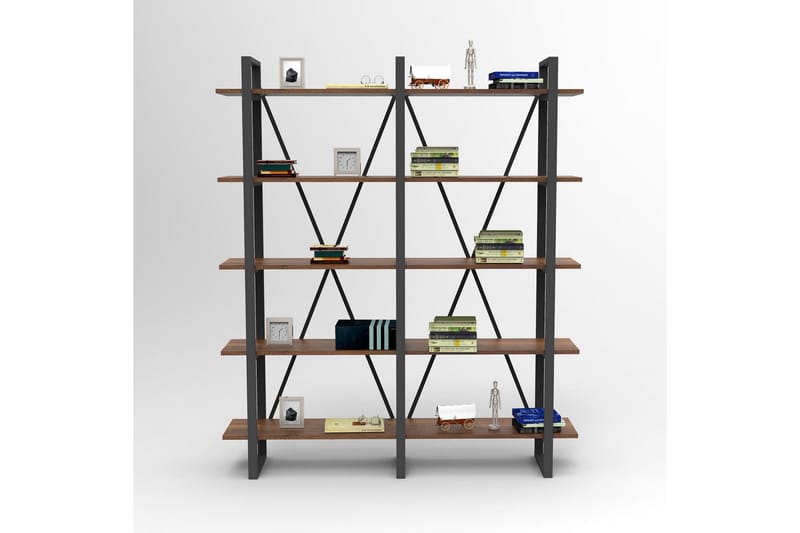 Numandro Bokhylle 34x155 cm - Teak - Oppbevaring - Hylle - Bokhylle