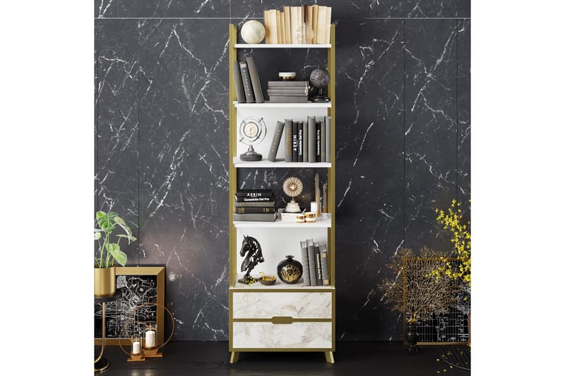 Ocotla Bokhylle 60x35 cm 5 Hyller - Hvit - Oppbevaring - Hylle - Bokhylle