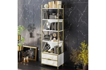 Ocotla Bokhylle 60x35 cm 5 Hyller - Hvit - Oppbevaring - Hylle - Bokhylle