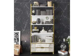 Ocotla Bokhylle 89x35 cm 5 Hyller - Hvit - Oppbevaring - Hylle - Bokhylle