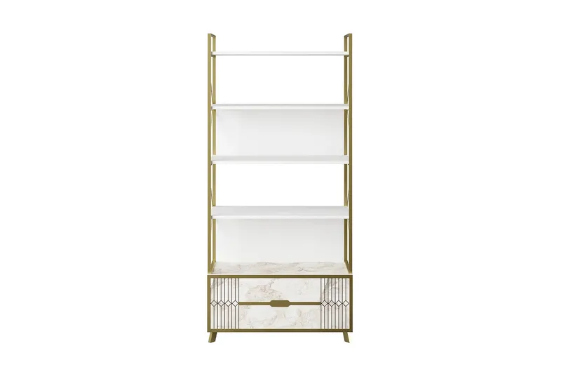 Ocotla Bokhylle 89x35 cm 5 Hyller, Hvit