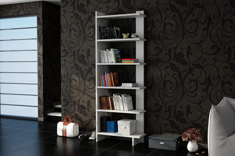 Ordelle Bokhylle 47 cm i Malt Tre - Hvit - Oppbevaring - Hylle - Bokhylle