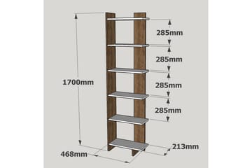 Ordelle Bokhylle 47 cm i Malt Tre - Hvit - Oppbevaring - Hylle - Bokhylle