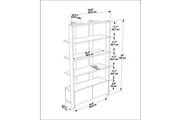 Bokhylle Ossin Hvit - Hvit - Oppbevaring - Hylle - Bokhylle
